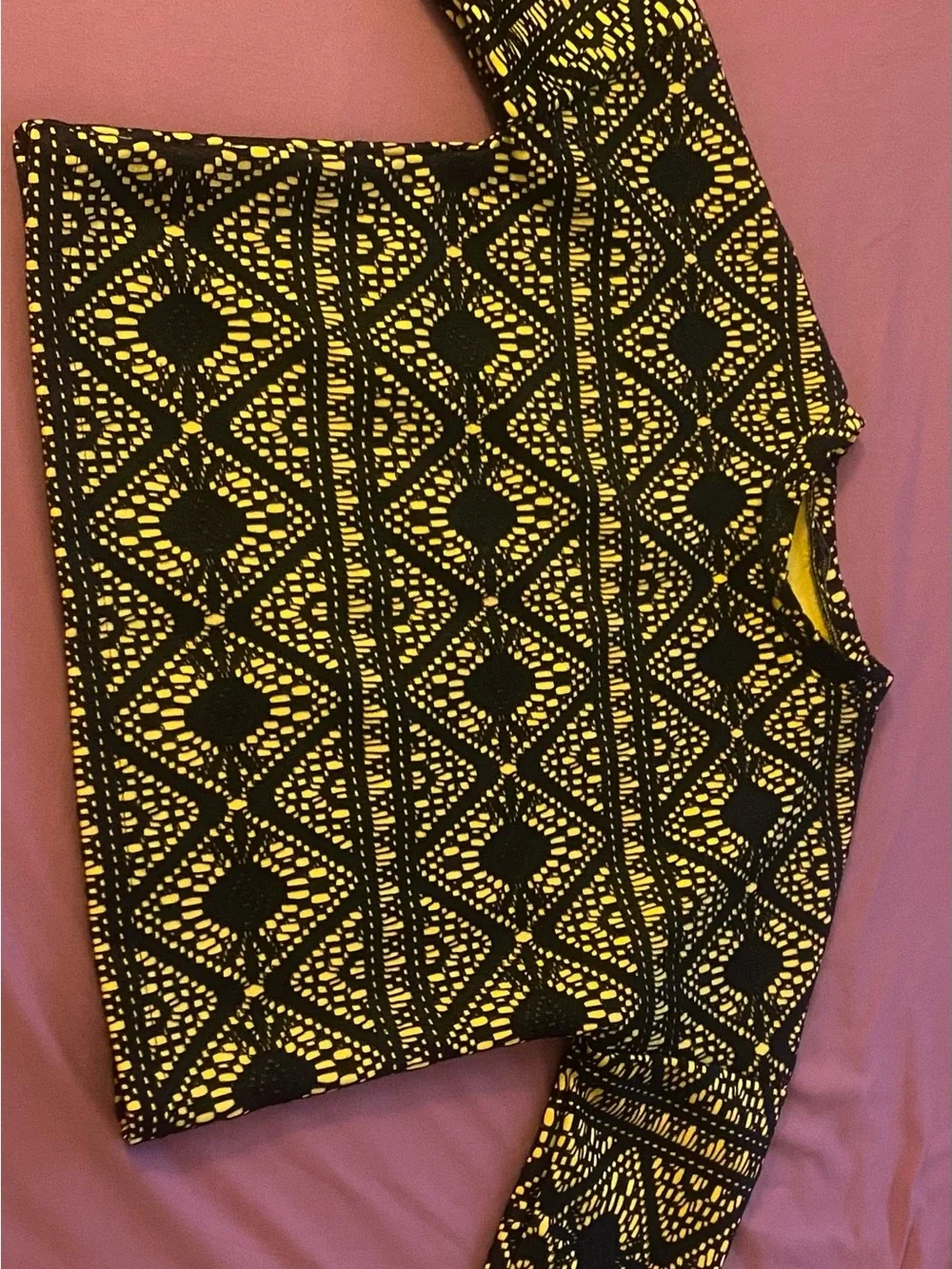 Zara Black and Gold Geometric Lace Crop Top
